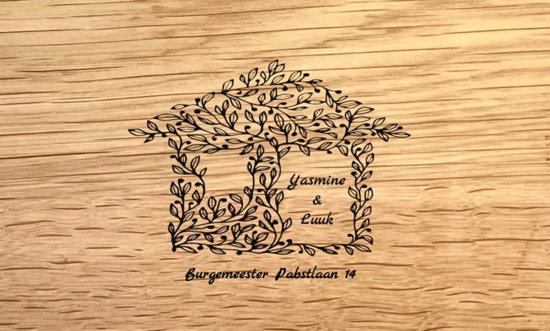 NIEUW HUIS - DESIGN G - personaliseer deze gravering