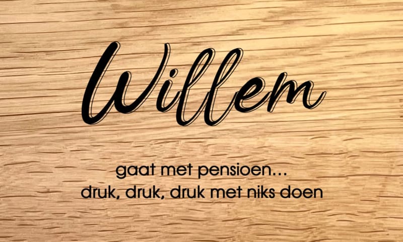 MET PENSIOEN - DESIGN E - personaliseer deze gravering