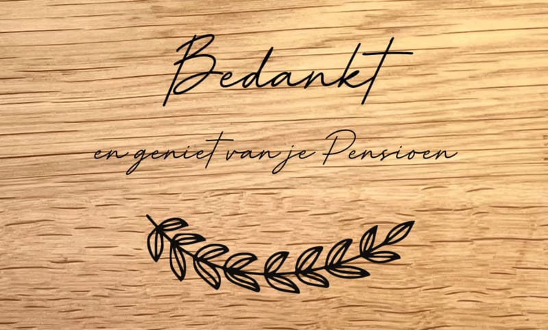 MET PENSIOEN - DESIGN C - personaliseer deze gravering
