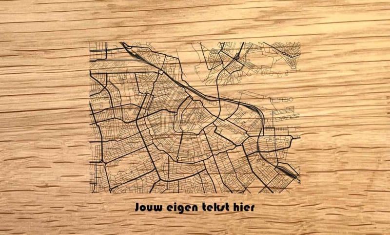 Stadscentrum kaart Amsterdam - Reis & Avontuur graveringen