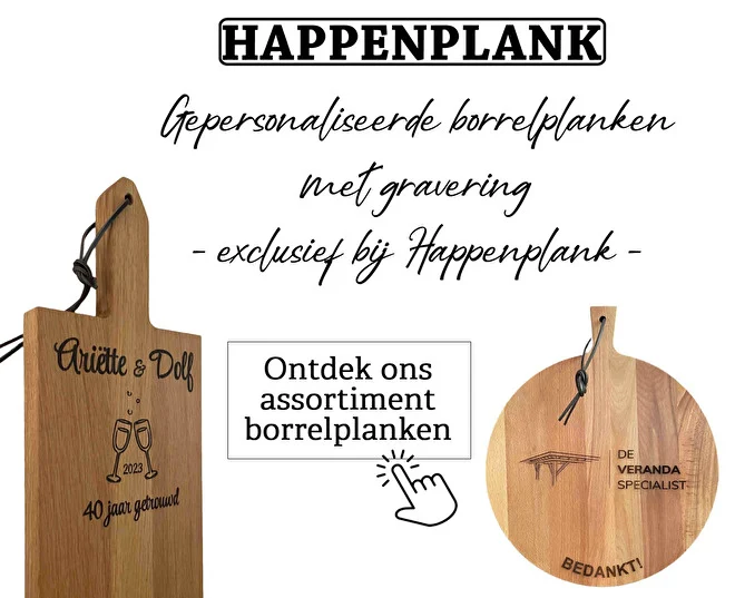 Gepersonaliseerde borrelplank van Happenplank