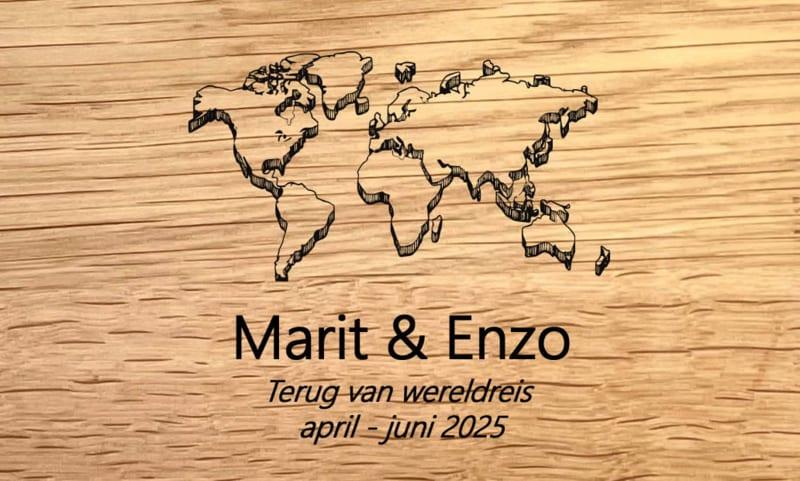 Borrelplank wereldkaart in 3D - Reis & Avontuur graveringen