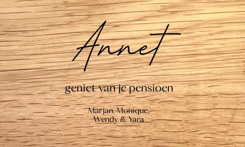 MET PENSIOEN - DESIGN A - personaliseer deze gravering