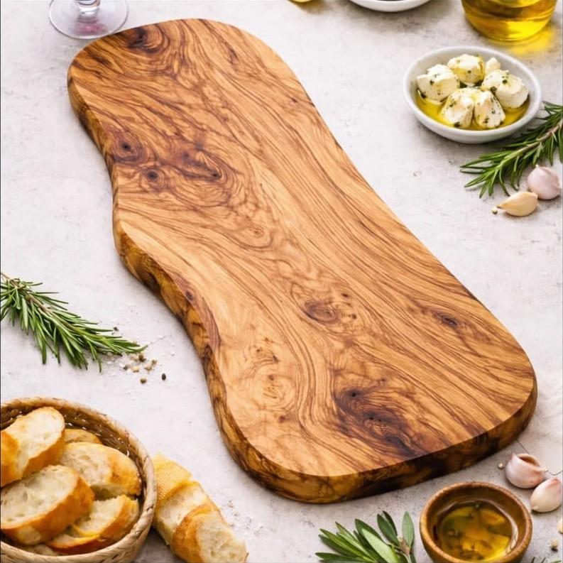 OLIJFPLANK L - van organisch gevormd olijfhout - ca. 55cm
