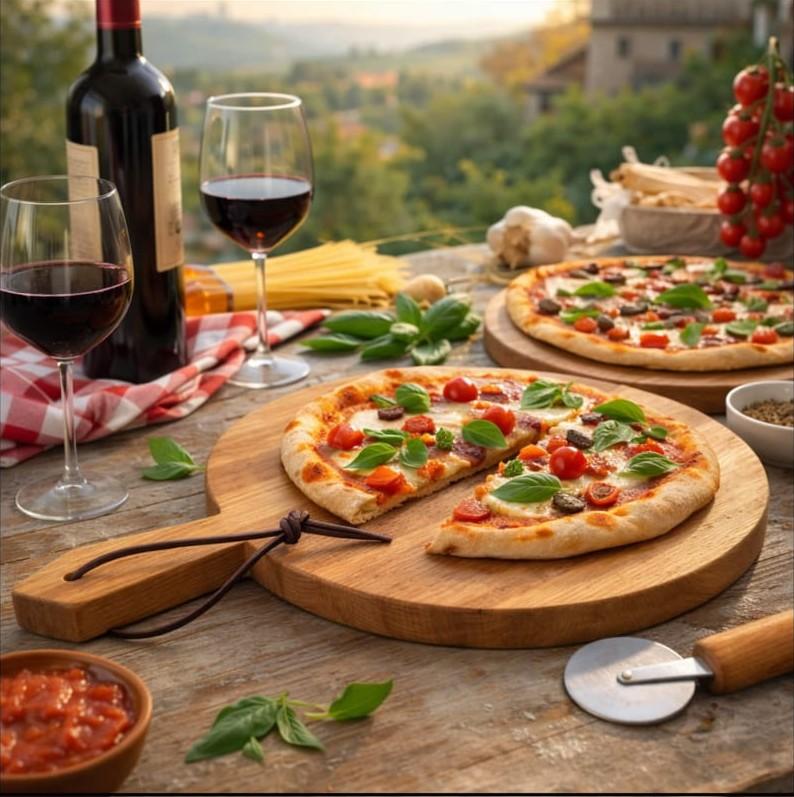 PIZZAPLANK XL - ronde plank - eikenhout van 40cm – afbeelding 2
