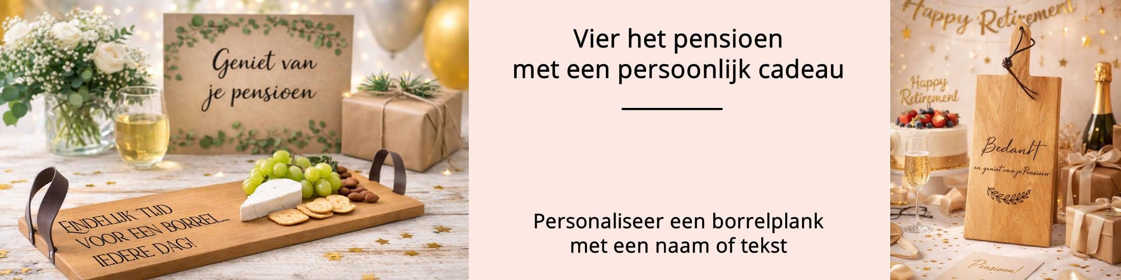 Borrelplank personaliseren – Persoonlijke Borrelplank - PENSIOEN