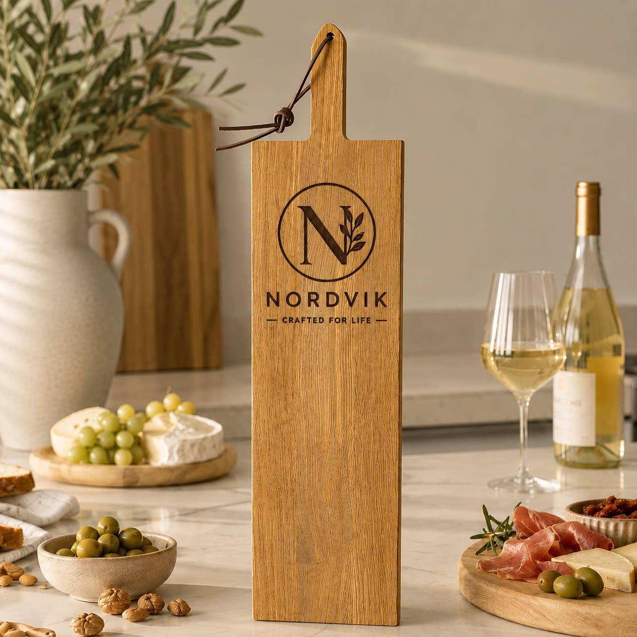 Eikenhouten borrelplank 74cm met handvat - TAPASPLANK XL – afbeelding 4